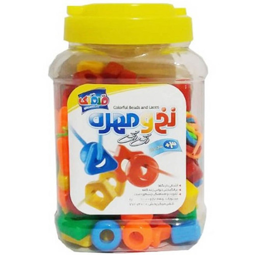بازی فکری نخ و مهره رنگی رنگی 100تایی